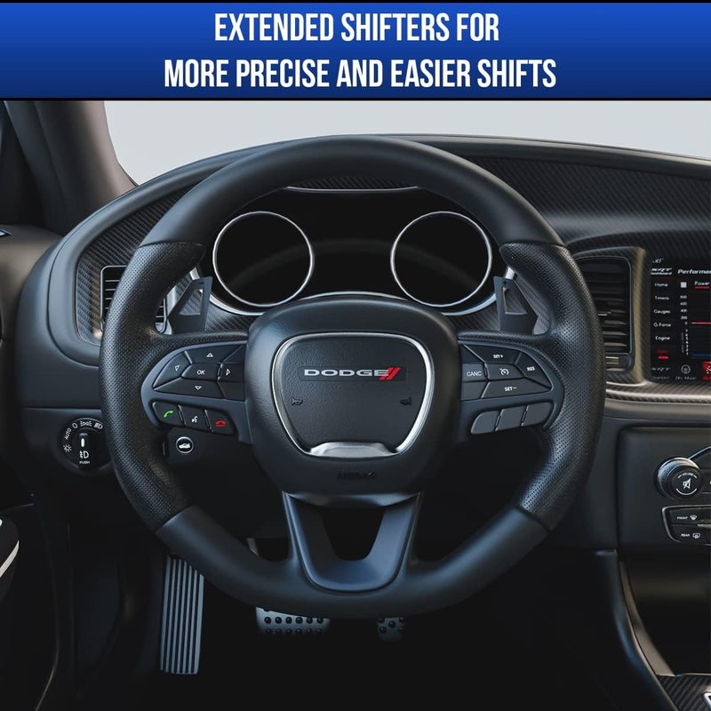 GRIDREADY Paddle Shifter Extension for 2015+ Dodge Charger Accessories, Challenger, Durango, Grand Cherokee. Interior Upgrade fits sxt, gt, rt, Daytona, scat Pack, Hellcat, hemi, 392 and SRT - Image 4